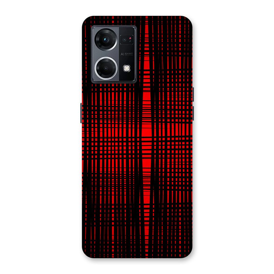 Red Net Design Glass Back Case for Oppo F21 Pro 5G