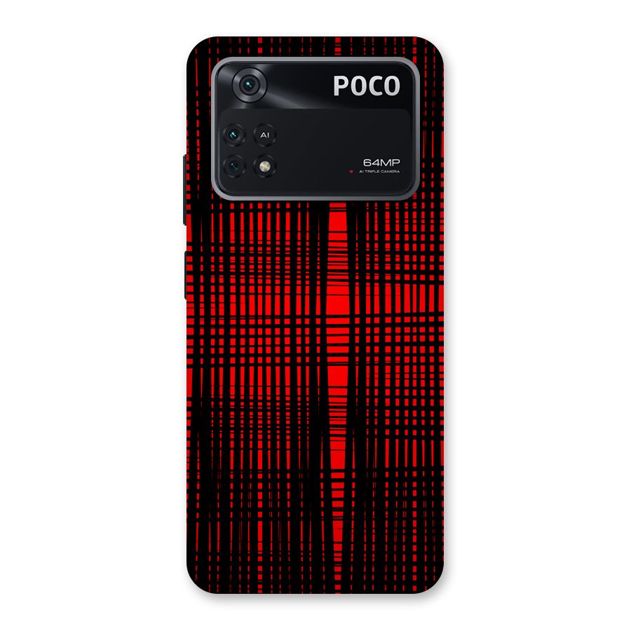 Red Net Design Back Case for Poco M4 Pro 4G