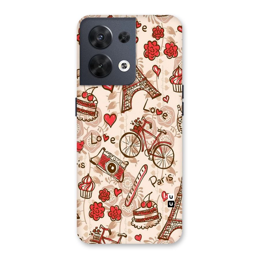 Red Peach City Back Case for Oppo Reno8 5G