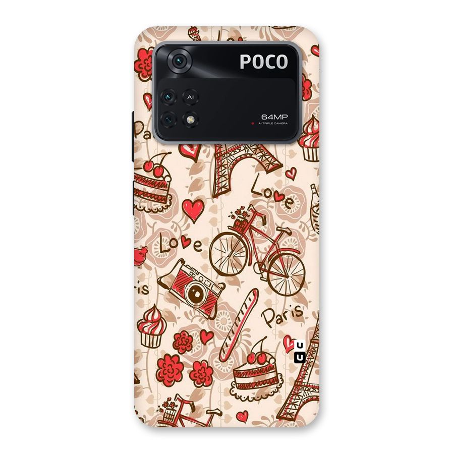 Red Peach City Back Case for Poco M4 Pro 4G
