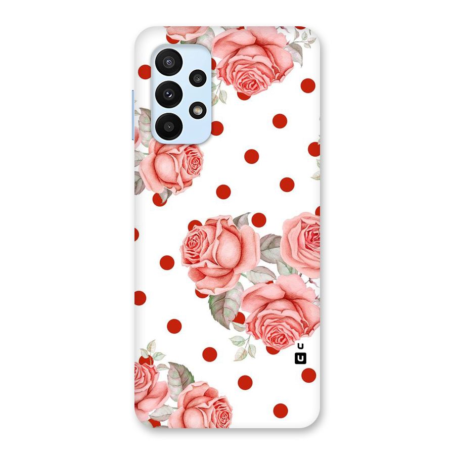 Red Peach Shade Flowers Back Case for Galaxy A23