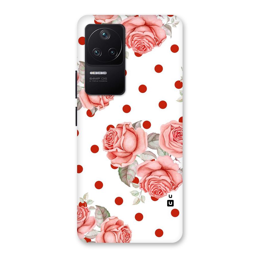 Red Peach Shade Flowers Back Case for Poco F4 5G