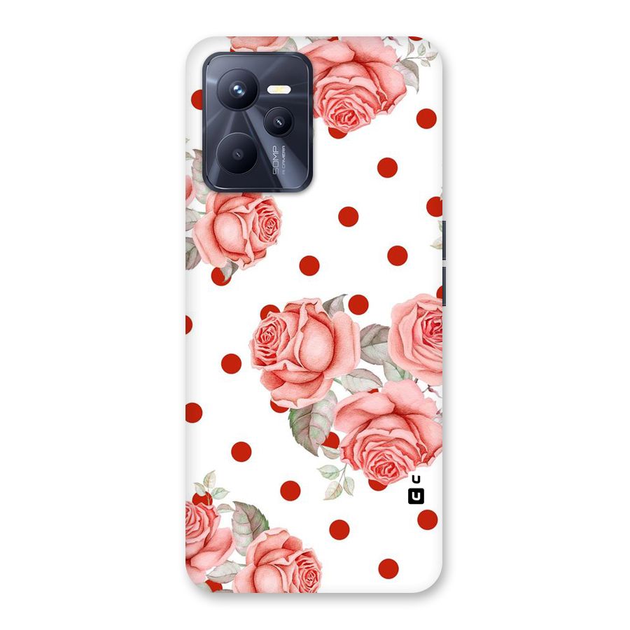 Red Peach Shade Flowers Back Case for Realme C35