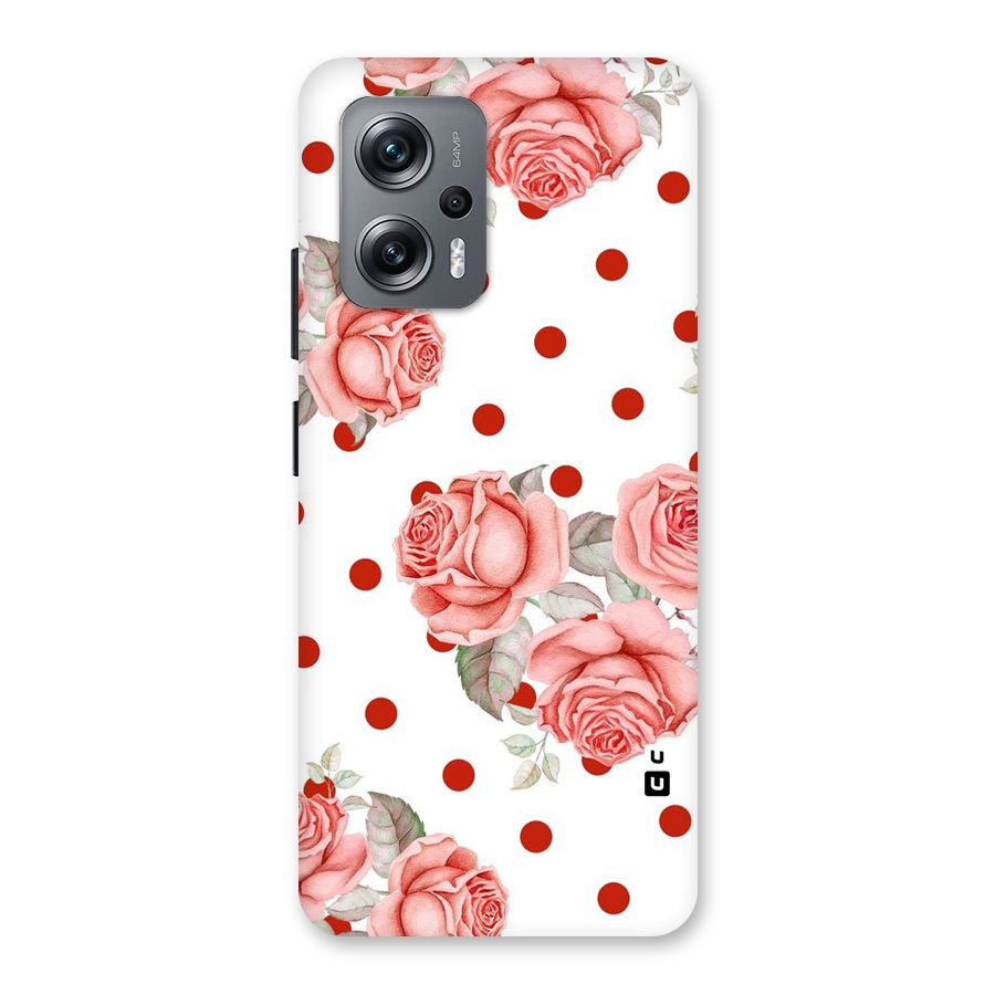 Red Peach Shade Flowers Back Case for Redmi K50i