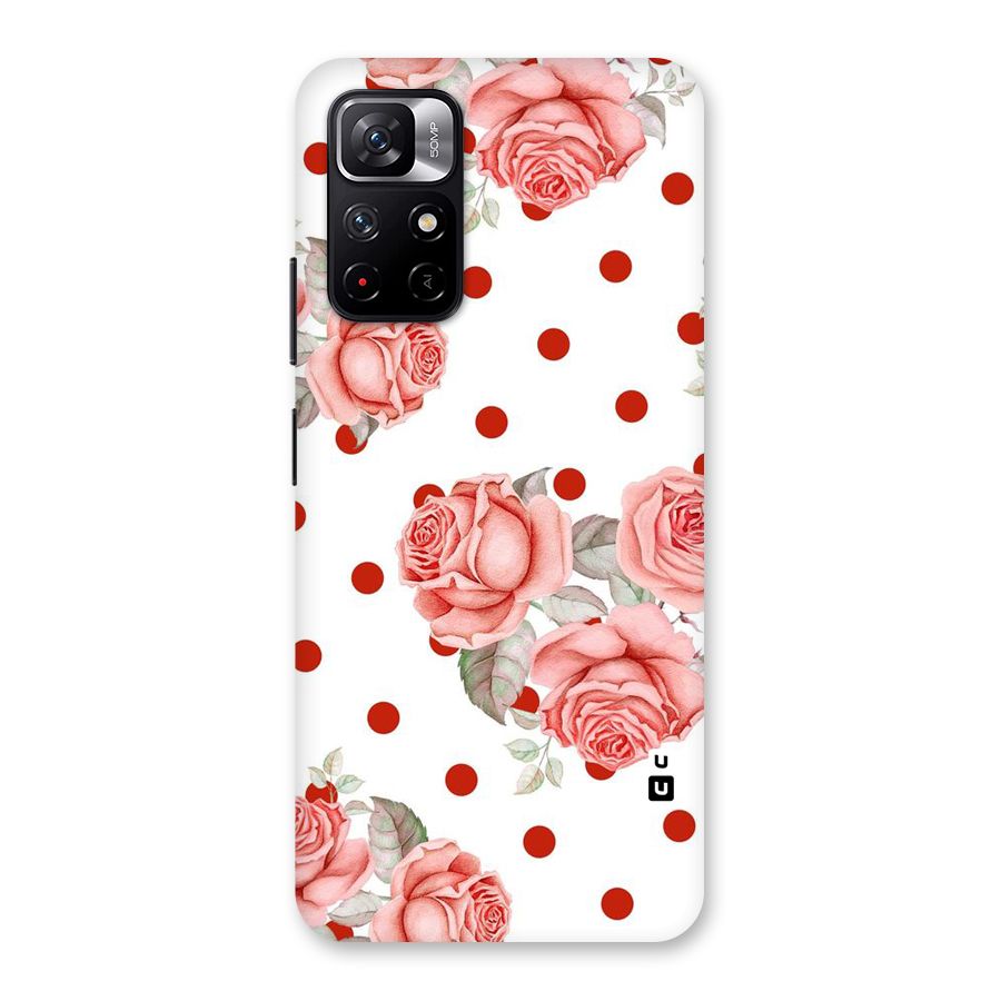 Red Peach Shade Flowers Back Case for Redmi Note 11T 5G