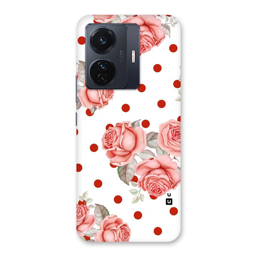 Red Peach Shade Flowers Back Case for Vivo T1 Pro