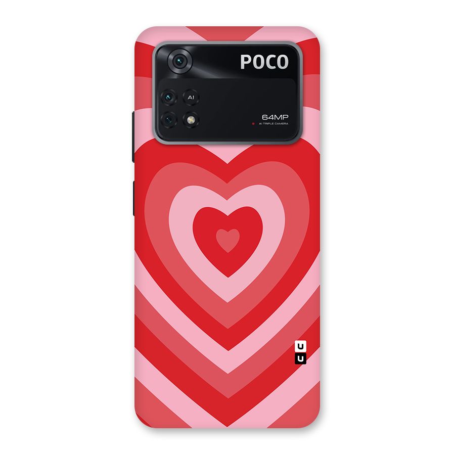 Red Retro Hearts Back Case for Poco M4 Pro 4G