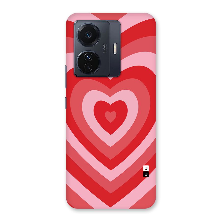 Red Retro Hearts Back Case for Vivo T1 Pro
