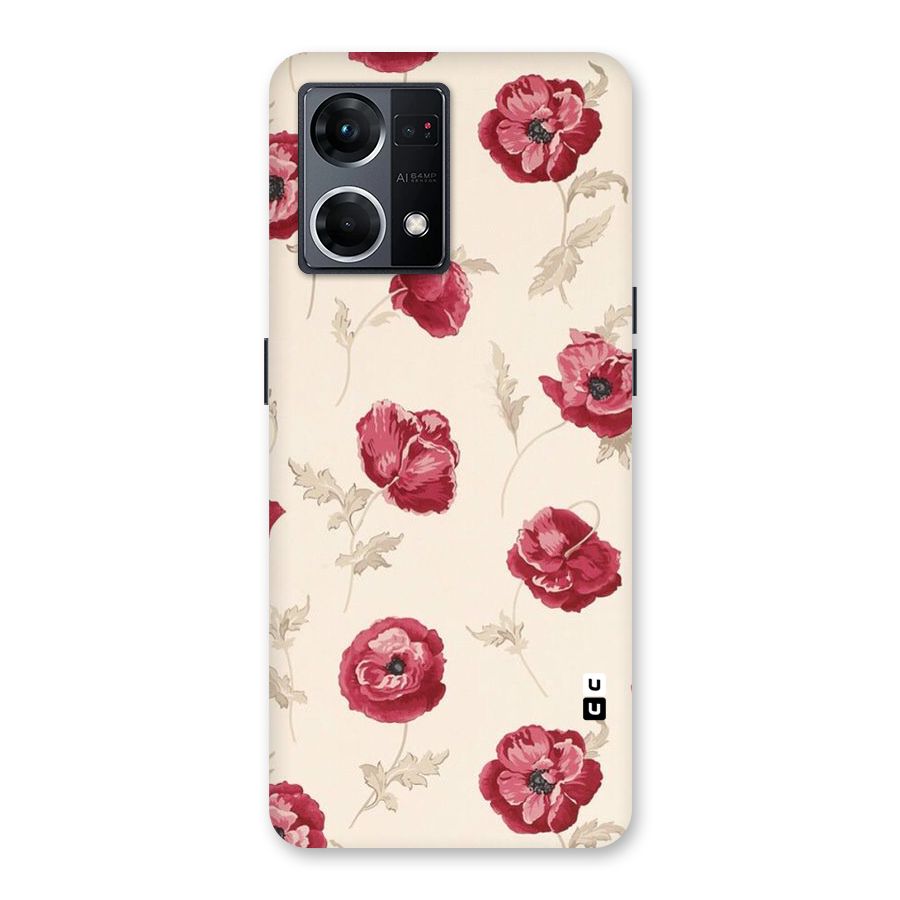 Red Rose Floral Art Glass Back Case for Oppo F21 Pro 5G