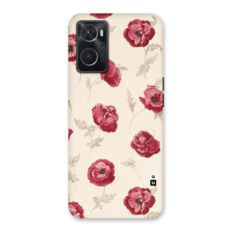 Red Rose Floral Art Back Case for Oppo K10 4G