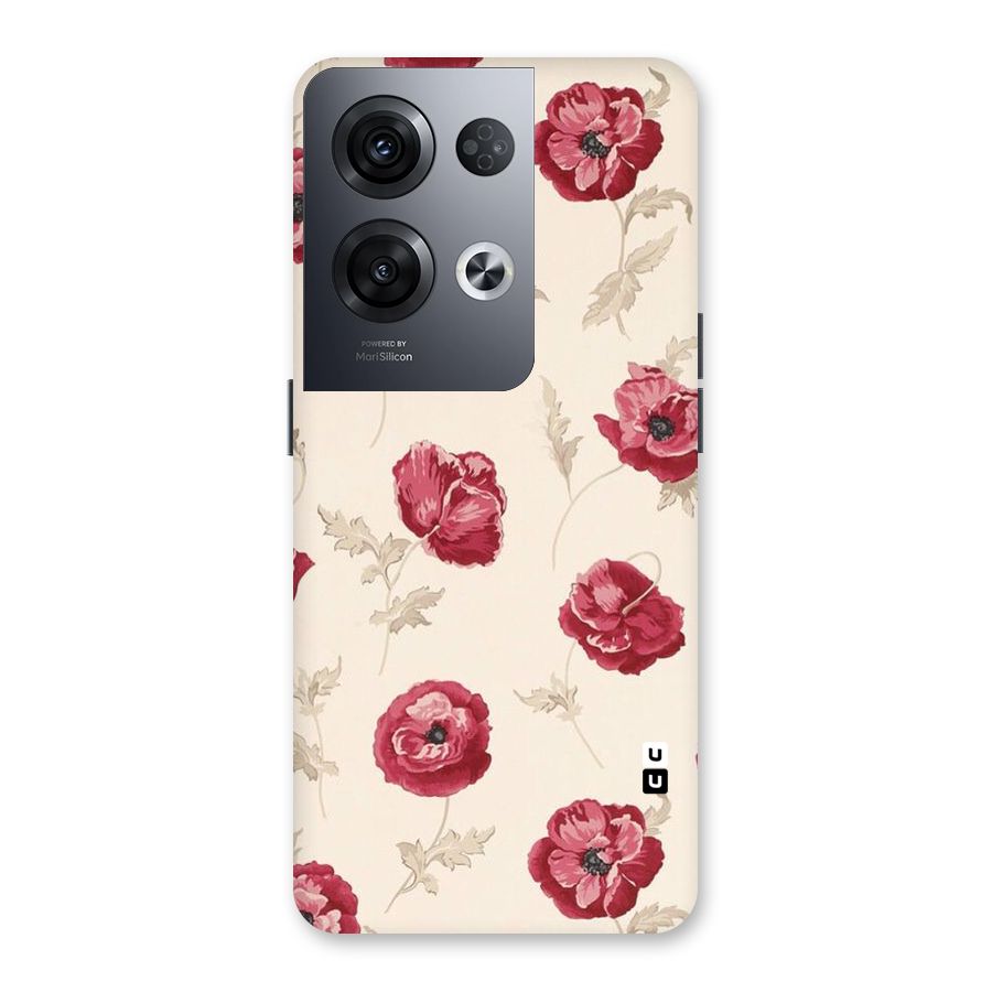 Red Rose Floral Art Back Case for Oppo Reno8 Pro 5G