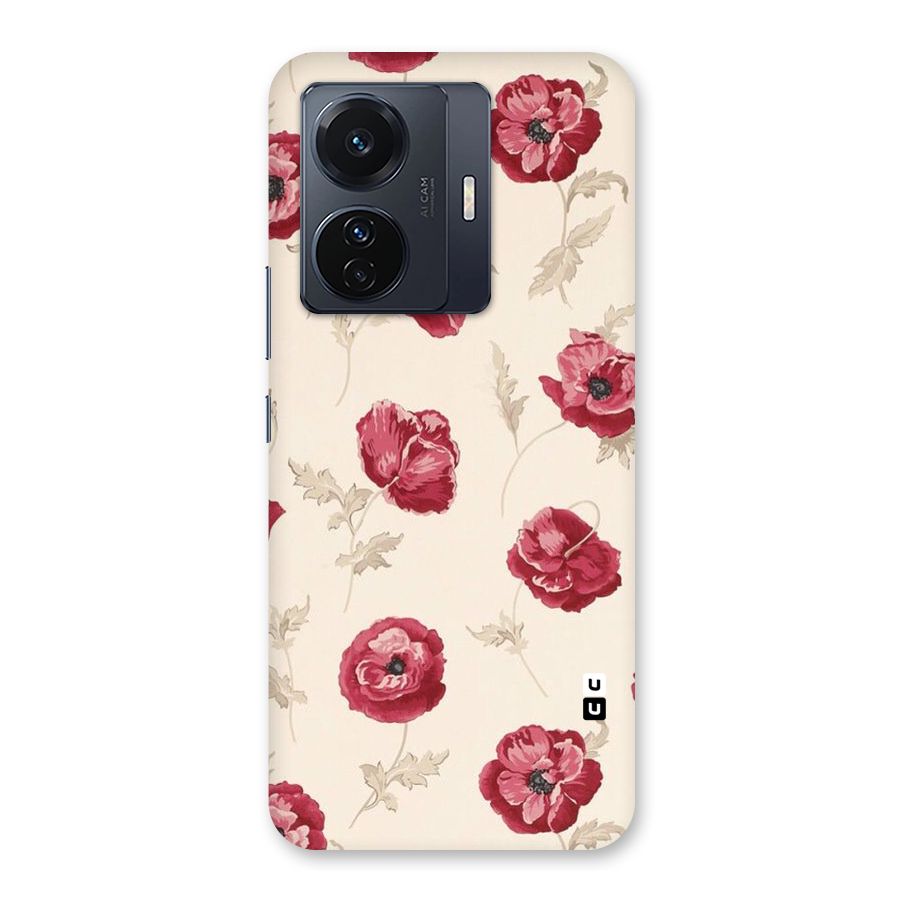 Red Rose Floral Art Back Case for Vivo T1 Pro