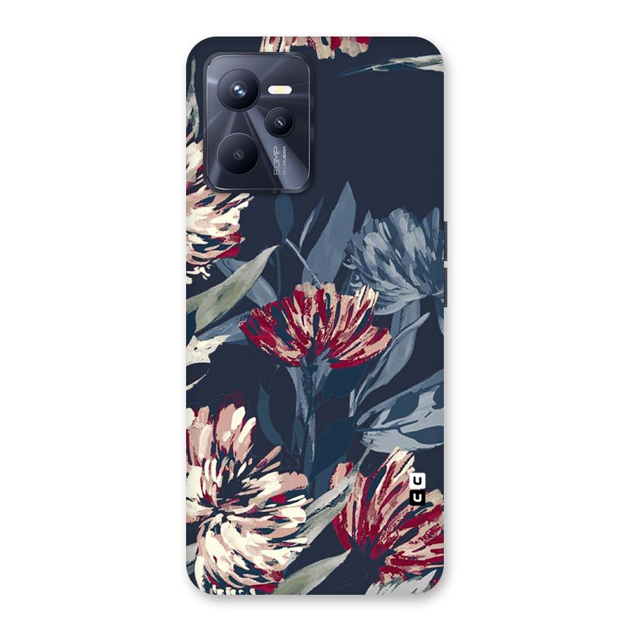 Red Rugged Floral Pattern Back Case for Realme C35