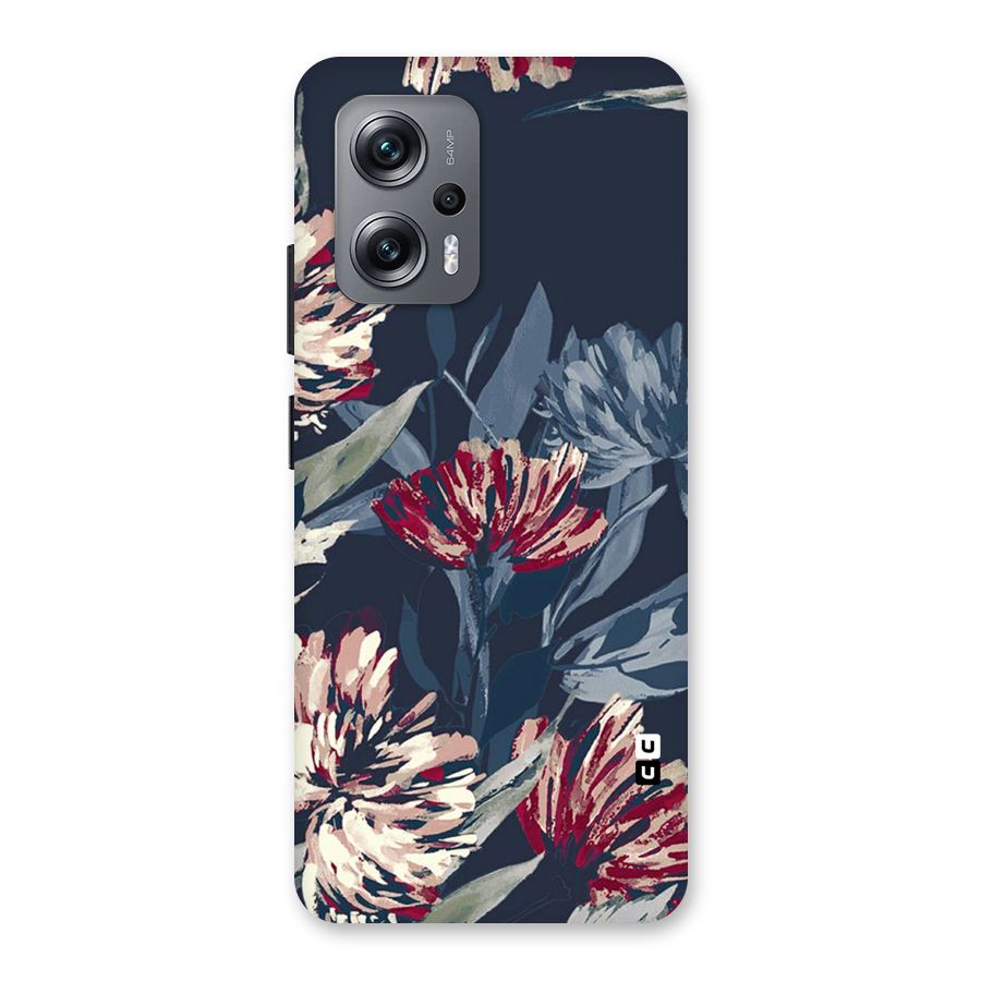 Red Rugged Floral Pattern Back Case for Redmi K50i