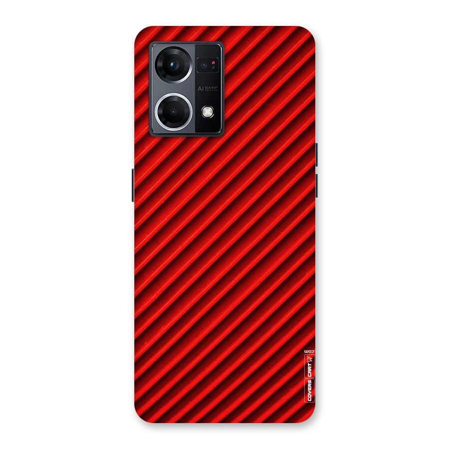 Red Rugged Stripes Glass Back Case for Oppo F21 Pro 5G