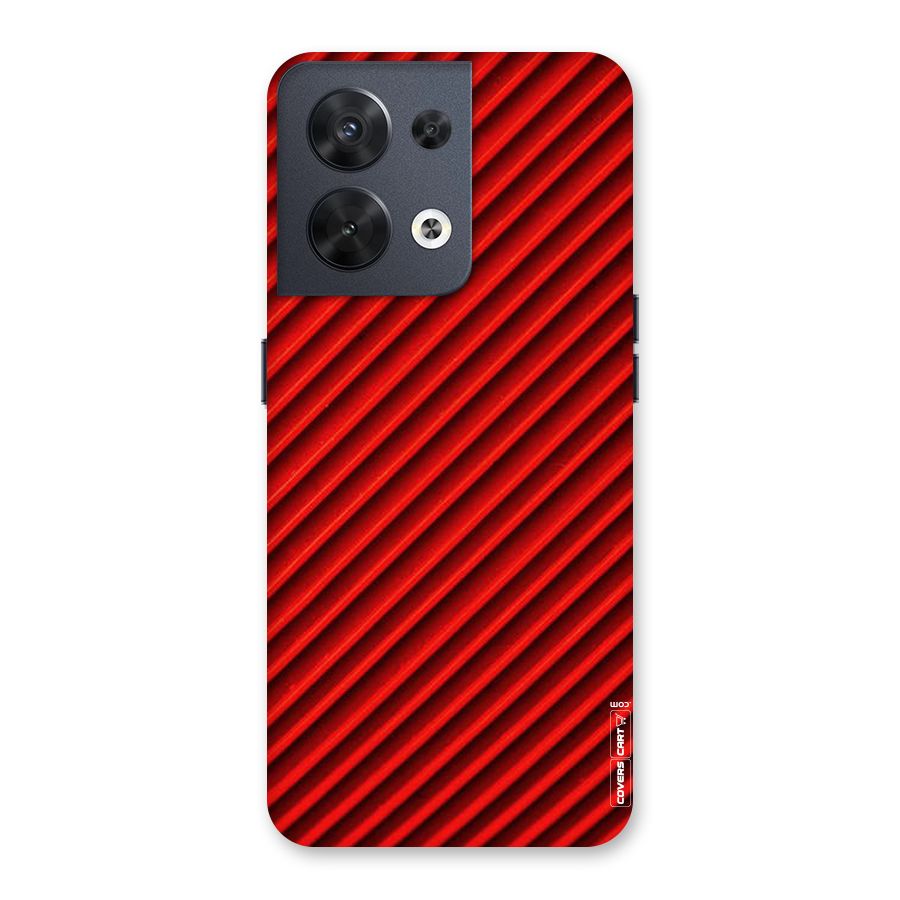 Red Rugged Stripes Back Case for Oppo Reno8 5G