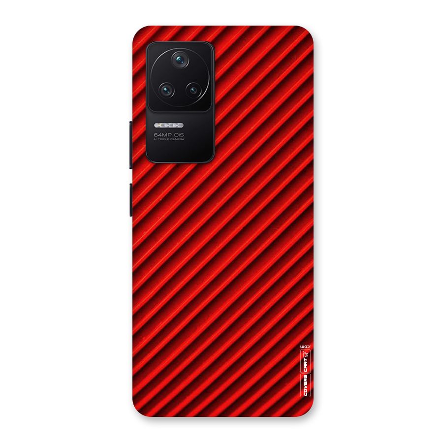 Red Rugged Stripes Back Case for Poco F4 5G