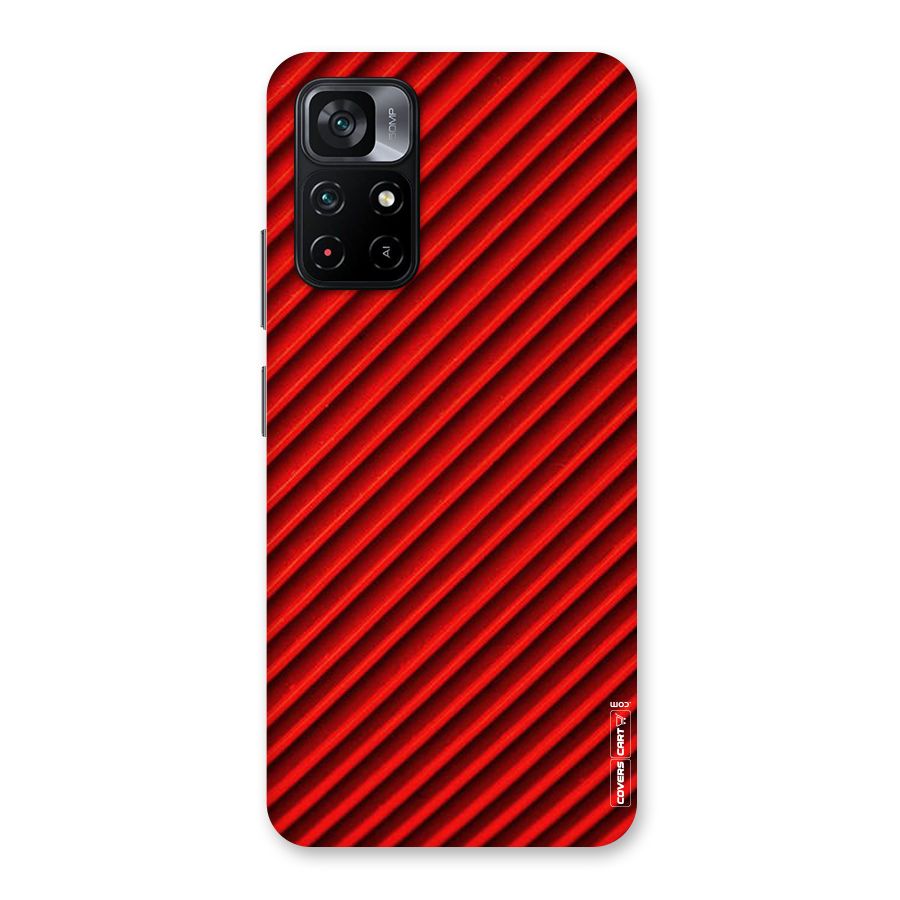 Red Rugged Stripes Back Case for Poco M4 Pro 5G