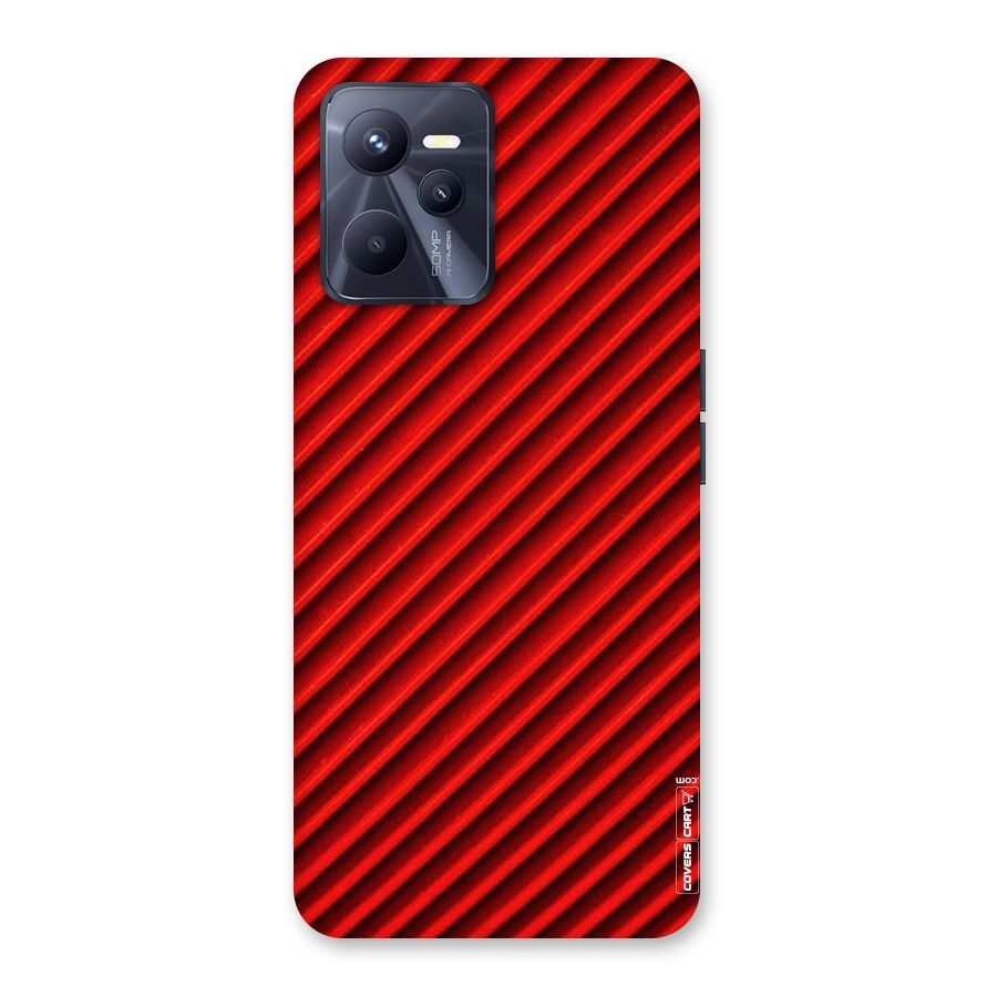 Red Rugged Stripes Back Case for Realme C35