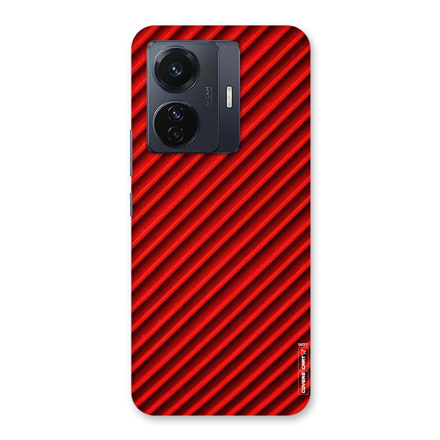 Red Rugged Stripes Back Case for Vivo T1 Pro