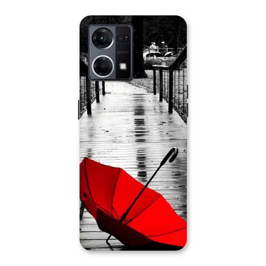 Red Umbrella Glass Back Case for Oppo F21 Pro 5G