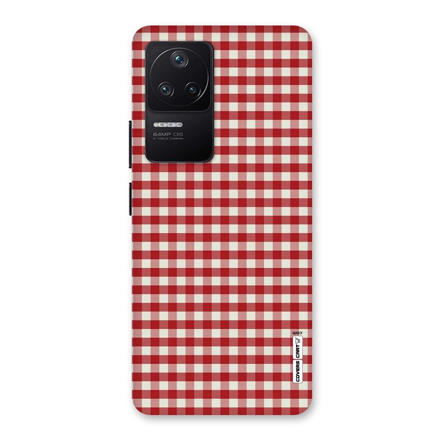 Red White Check Back Case for Poco F4 5G