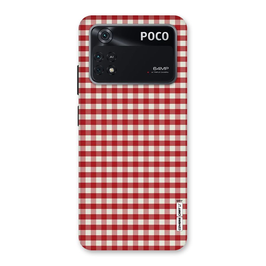 Red White Check Back Case for Poco M4 Pro 4G