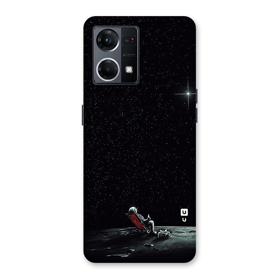 Resting Spaceman Face Glass Back Case for Oppo F21 Pro 5G
