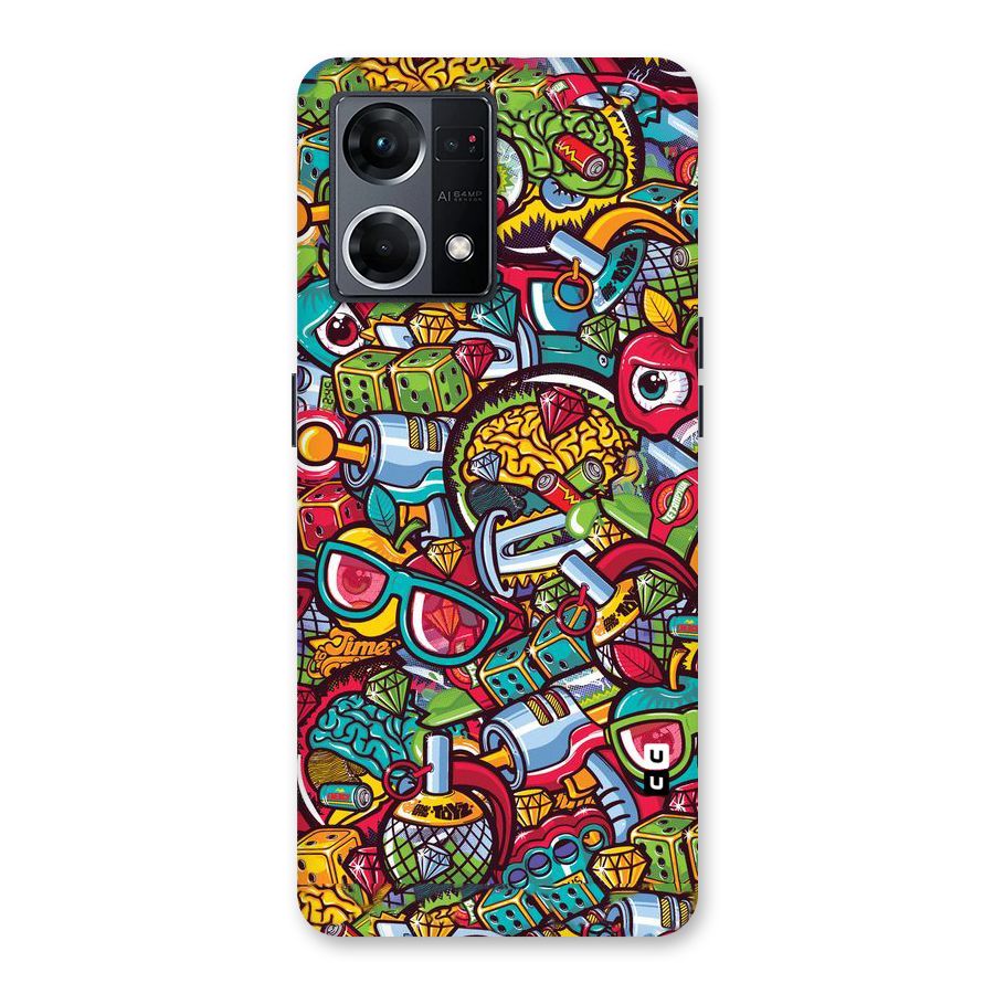 Retro Diamond Design Glass Back Case for Oppo F21 Pro 5G