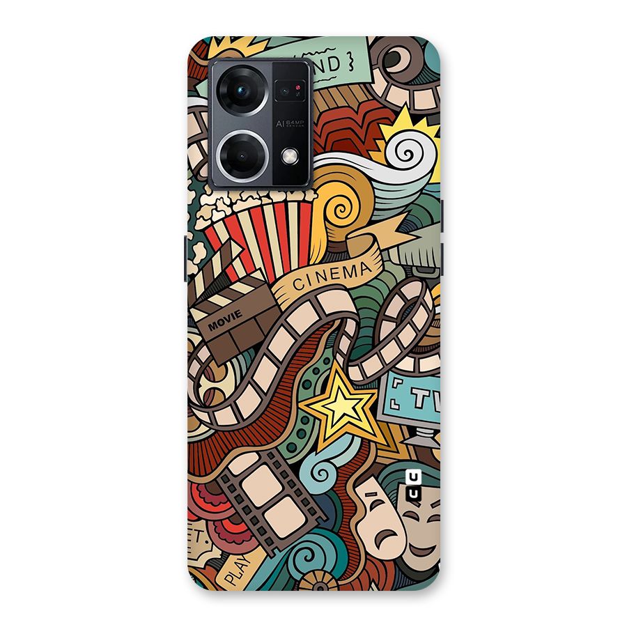 Retro Doodle Art Glass Back Case for Oppo F21 Pro 5G