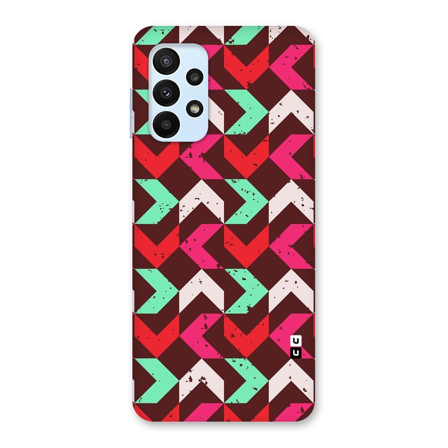 Retro Red Pink Pattern Back Case for Galaxy A23