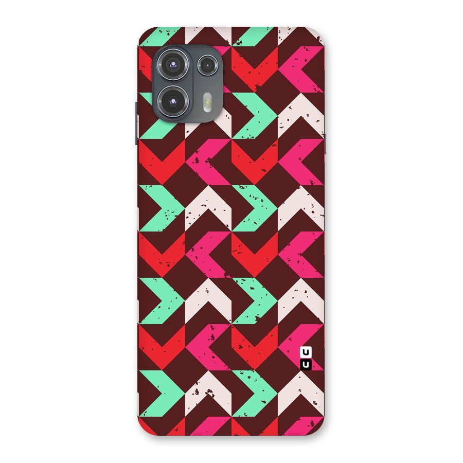 Retro Red Pink Pattern Back Case for Motorola Edge 20 Fusion