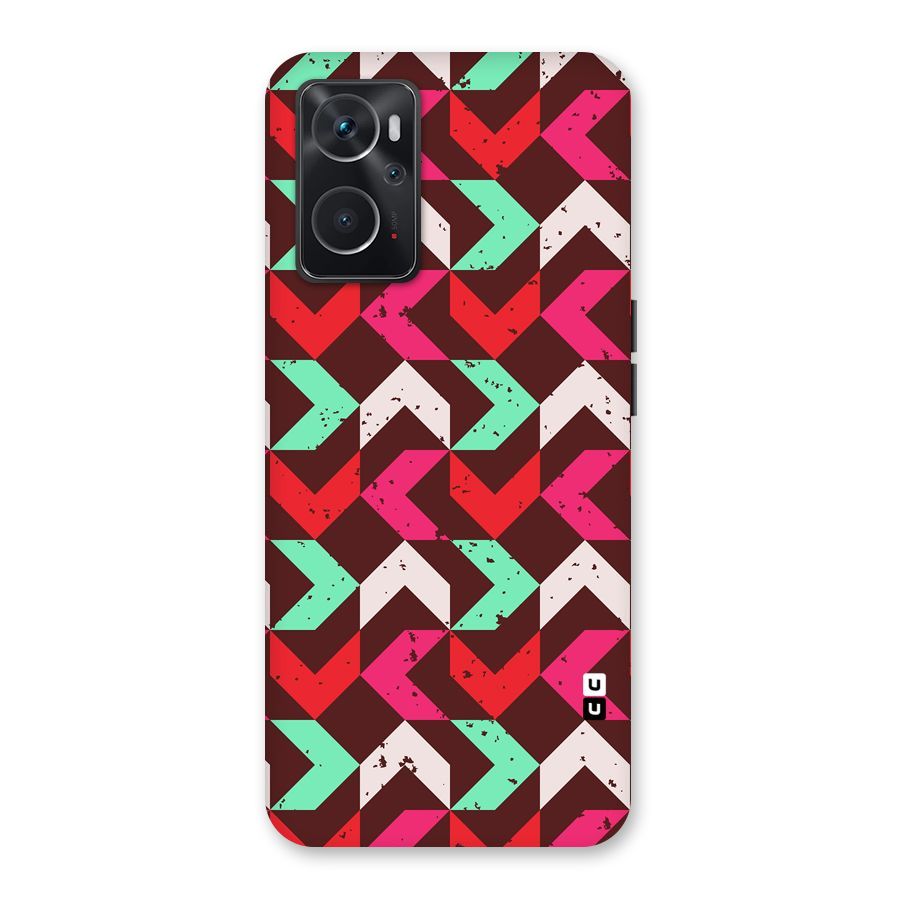Retro Red Pink Pattern Back Case for Oppo K10 4G