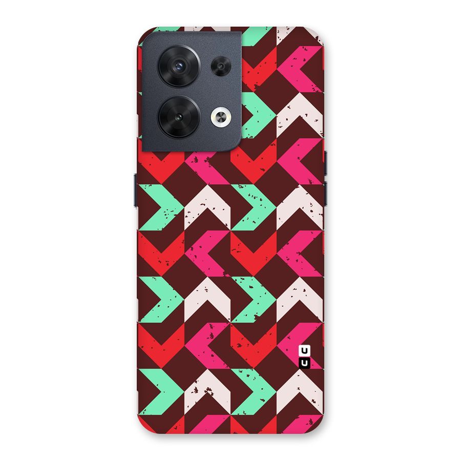 Retro Red Pink Pattern Back Case for Oppo Reno8 5G