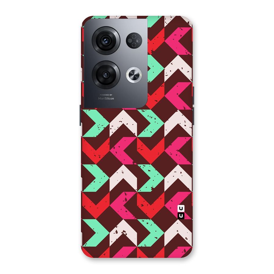 Retro Red Pink Pattern Back Case for Oppo Reno8 Pro 5G