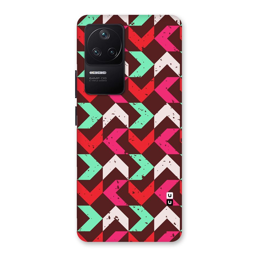 Retro Red Pink Pattern Back Case for Poco F4 5G