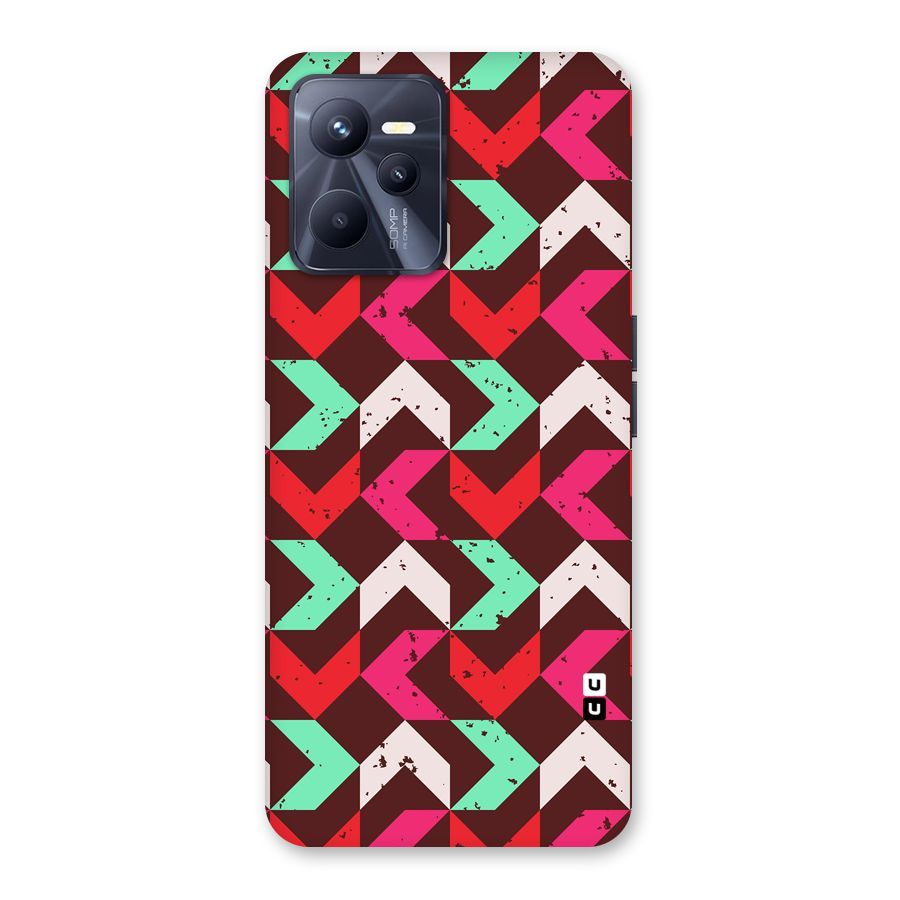 Retro Red Pink Pattern Back Case for Realme C35