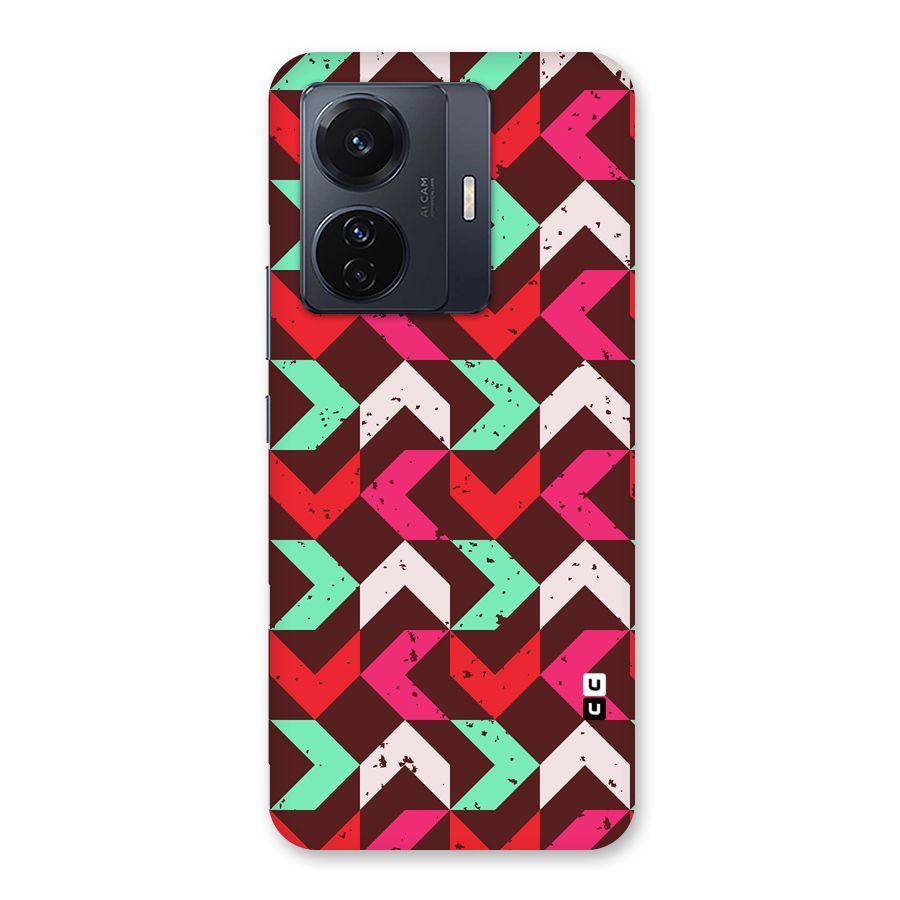 Retro Red Pink Pattern Back Case for Vivo T1 Pro