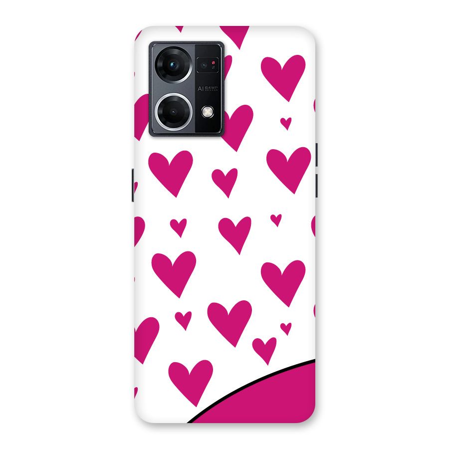 Romantic Couples with Hearts Glass Back Case for Oppo F21 Pro 5G
