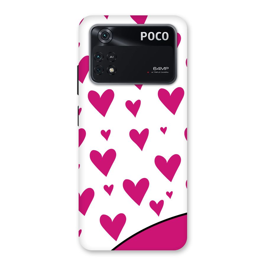 Romantic Couples with Hearts Back Case for Poco M4 Pro 4G