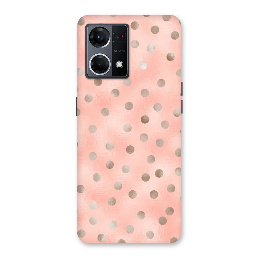 RoseGold Polka Dots Glass Back Case for Oppo F21 Pro 5G