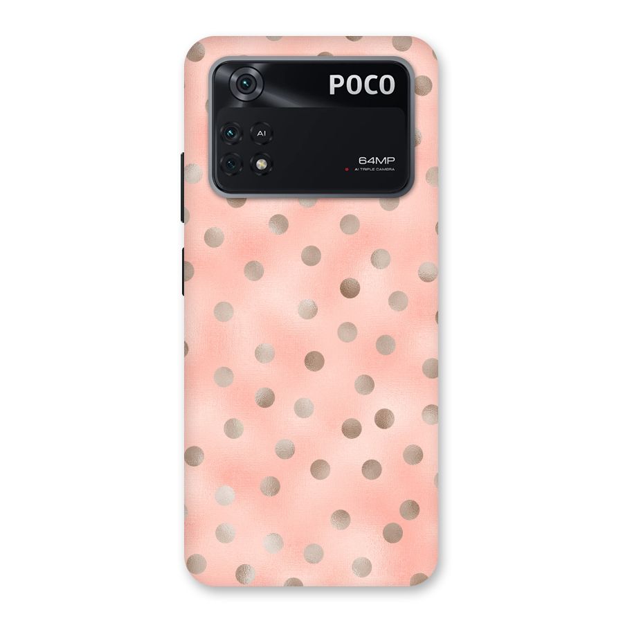 RoseGold Polka Dots Back Case for Poco M4 Pro 4G