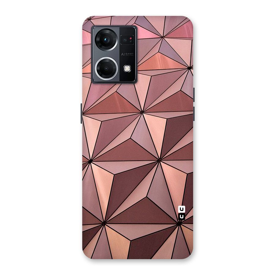 Rosegold Abstract Shapes Glass Back Case for Oppo F21 Pro 5G