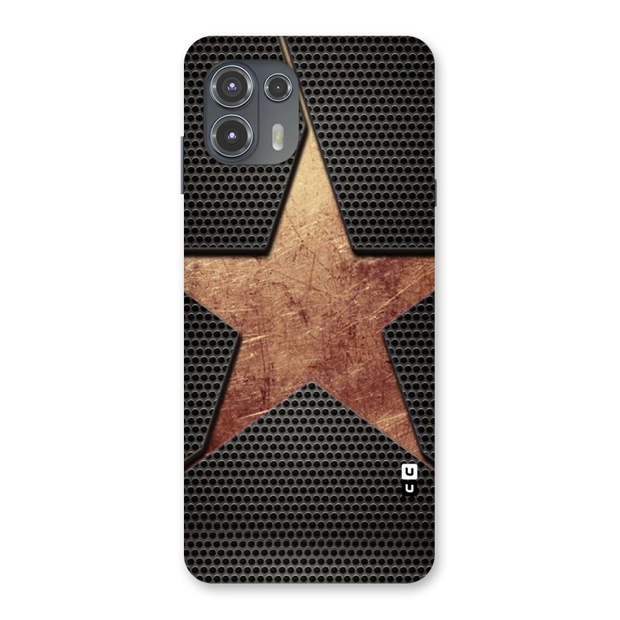 Rugged Gold Star Back Case for Motorola Edge 20 Fusion