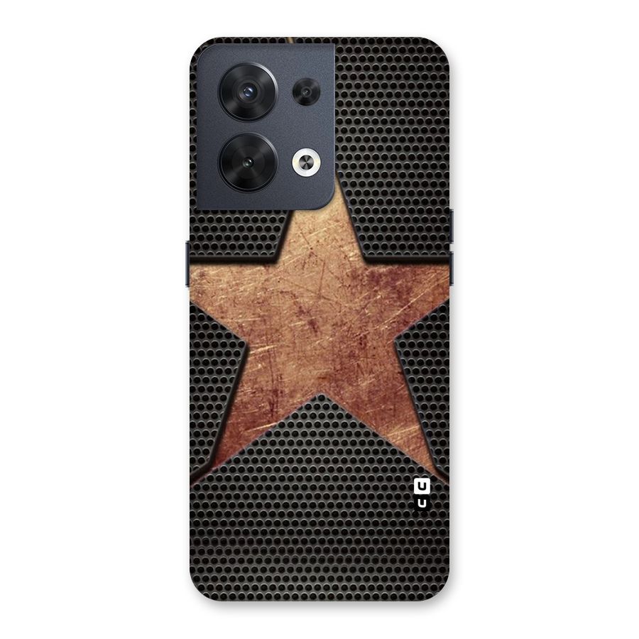 Rugged Gold Star Back Case for Oppo Reno8 5G
