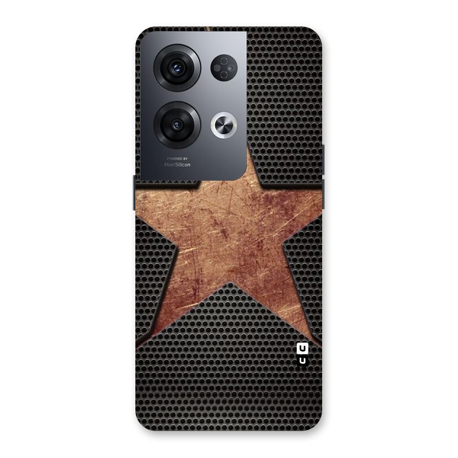 Rugged Gold Star Back Case for Oppo Reno8 Pro 5G