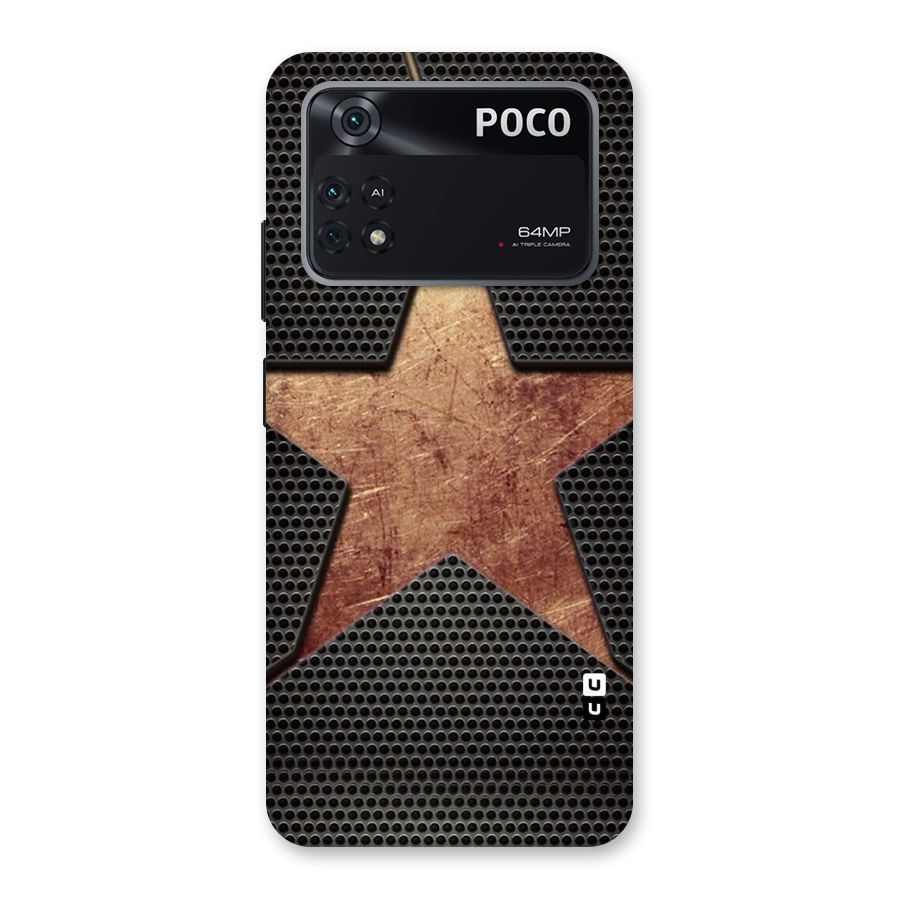 Rugged Gold Star Back Case for Poco M4 Pro 4G