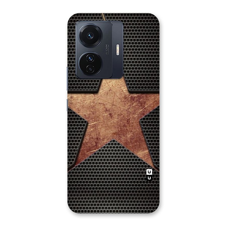 Rugged Gold Star Back Case for Vivo T1 Pro