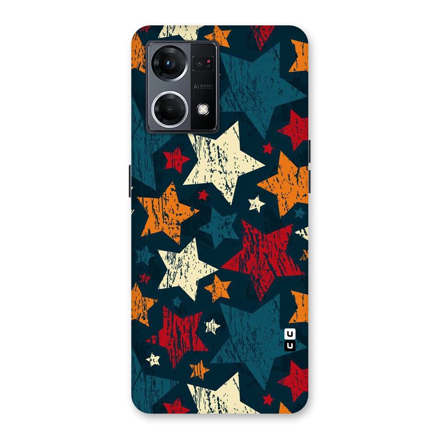 Rugged Star Design Glass Back Case for Oppo F21 Pro 5G