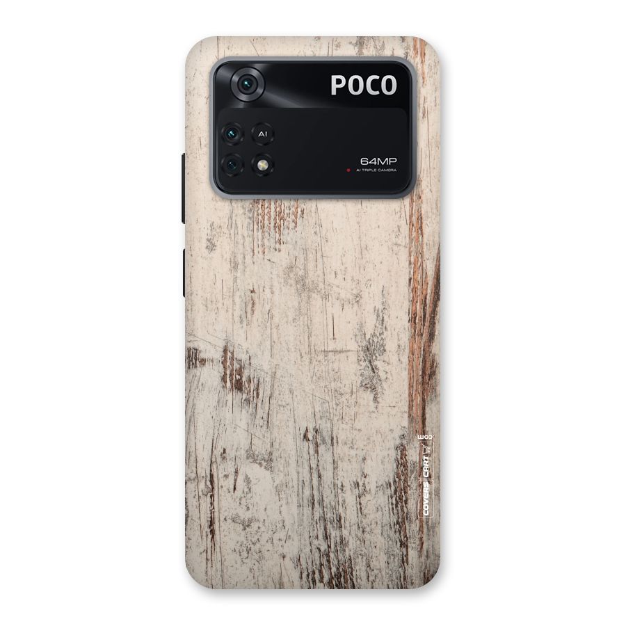 Rugged Wooden Texture Back Case for Poco M4 Pro 4G